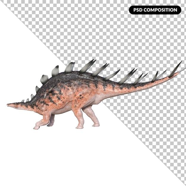 PSD kentrosaurus dinosaur isolated 3d render