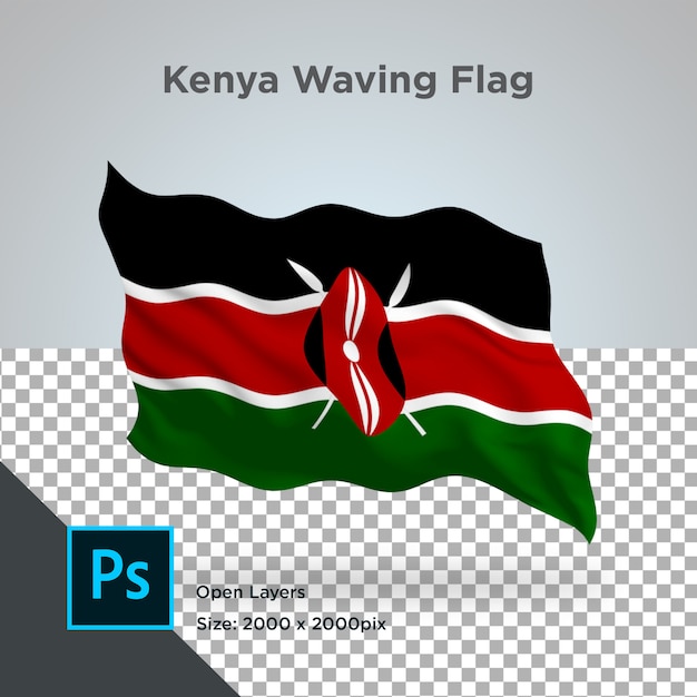 Bandiera del kenya wave psd trasparente