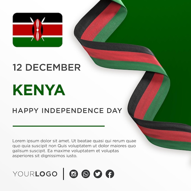 PSD kenya national independence day celebration banner national anniversary social media post template