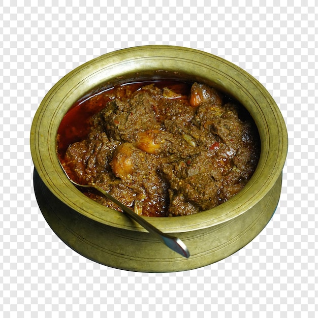 Kerala Beef Curry in een traditionele schaal