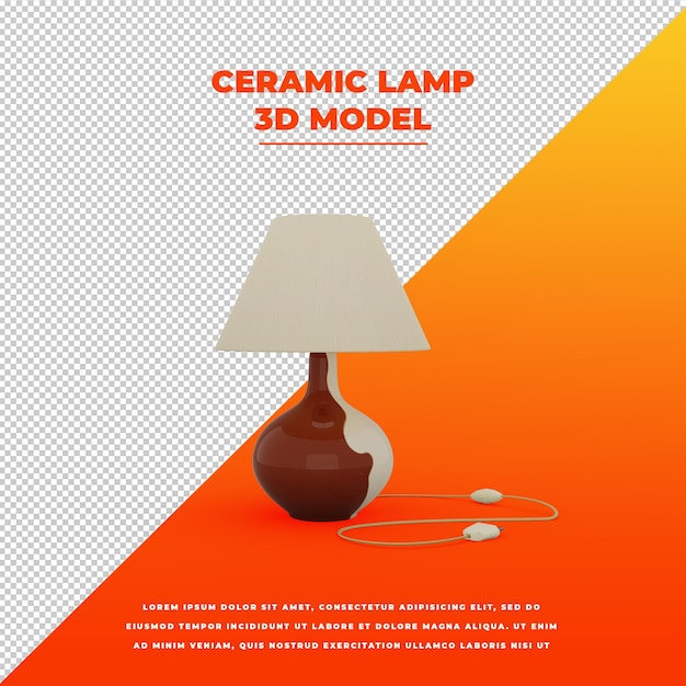 PSD keramische lamp geïsoleerd 3d-model