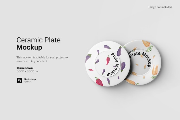 Keramische plaat mockup ontwerp geïsoleerd