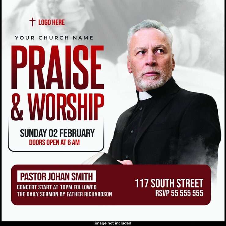 PSD kerk lof en aanbidding evenement flyer