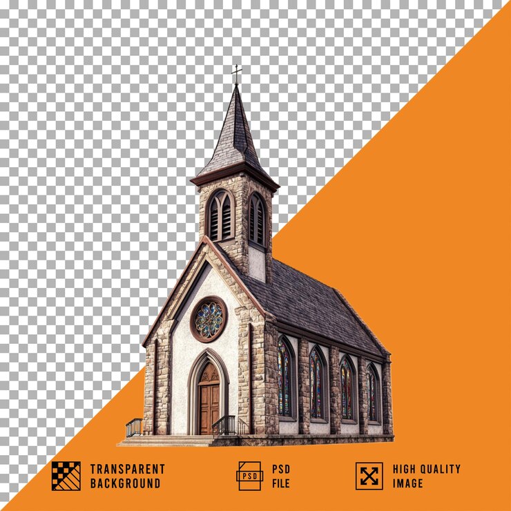 PSD kerk op een doorzichtige achtergrond
