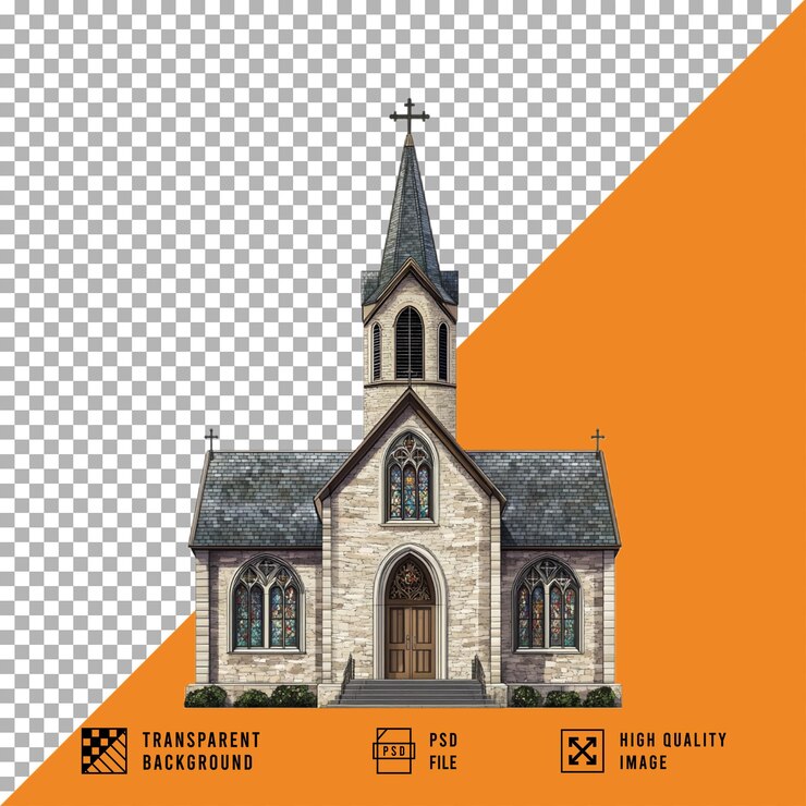 PSD kerk op een doorzichtige achtergrond