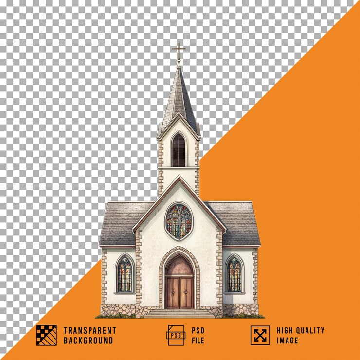 PSD kerk op een doorzichtige achtergrond