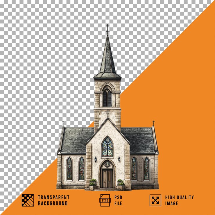 PSD kerk op een doorzichtige achtergrond