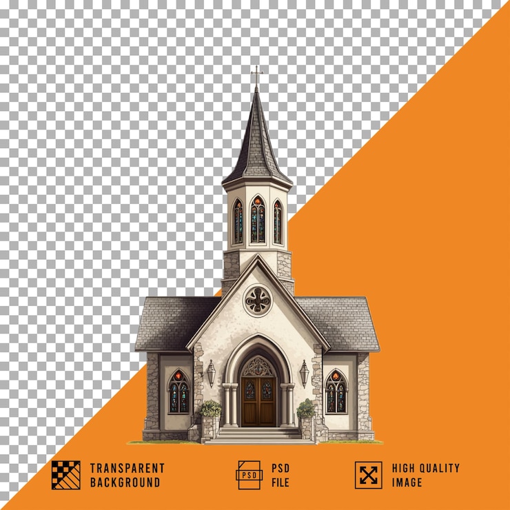 PSD kerk op een doorzichtige achtergrond