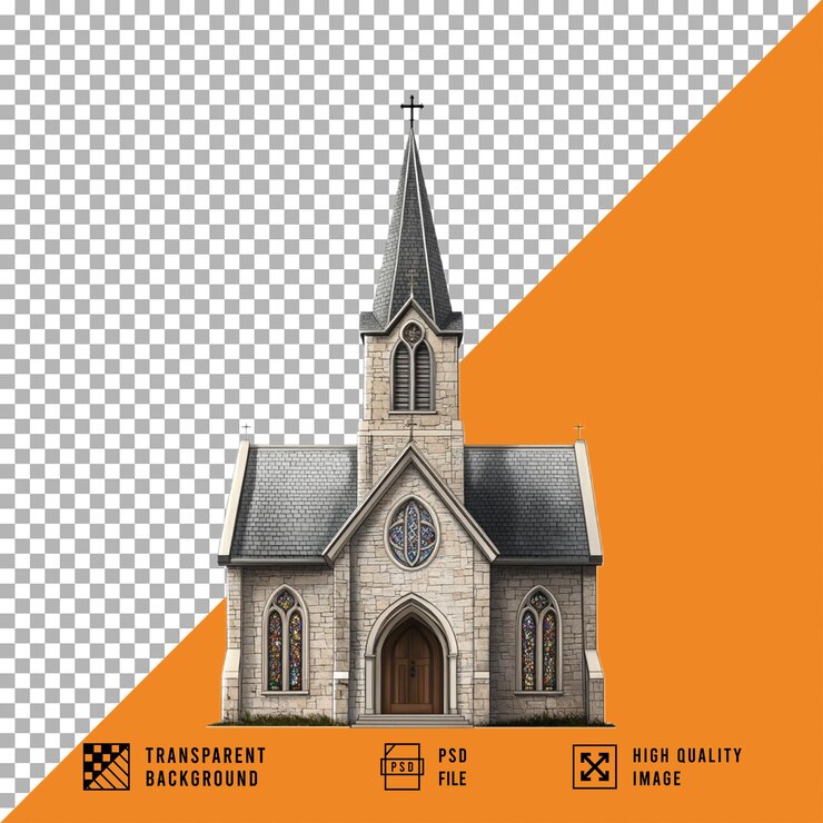 PSD kerk op een doorzichtige achtergrond