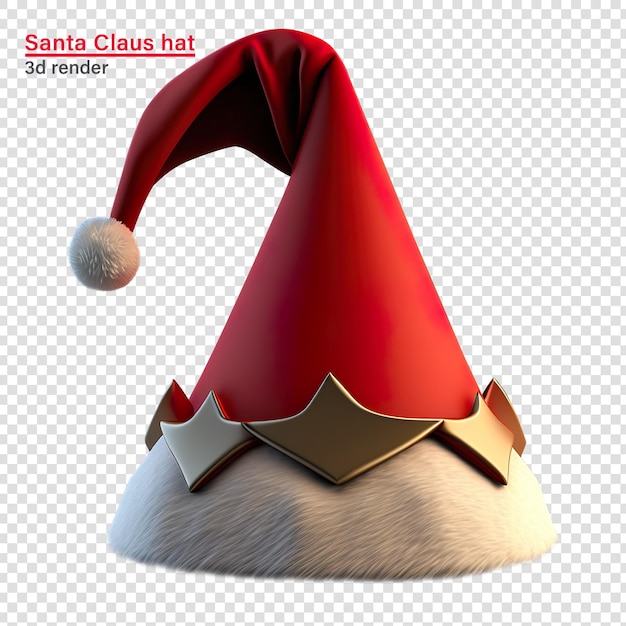 PSD kerst 3d kerstmuts transparante achtergrond, png