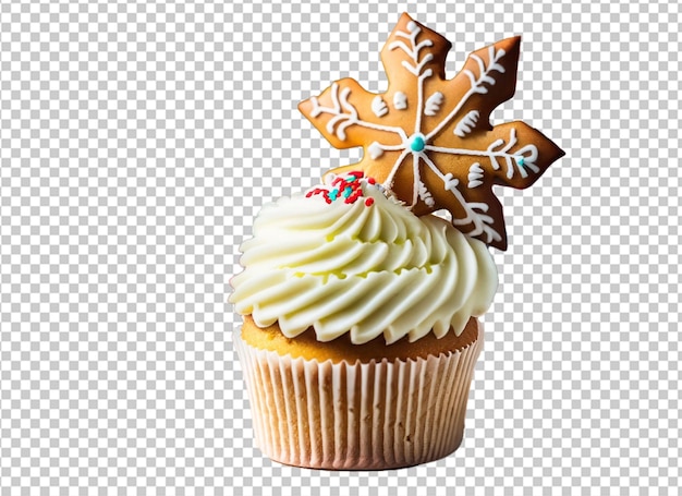 Kerst cupcake met peperkoek met kaars