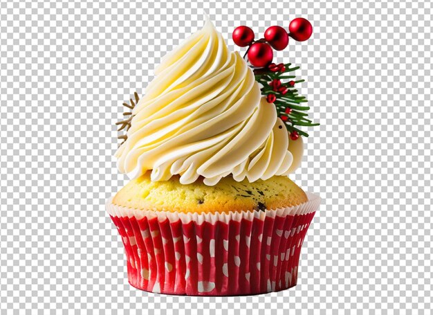 Kerst cupcake met peperkoek met kaars