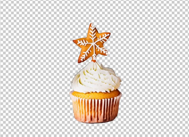 Kerst cupcake met peperkoek met kaars