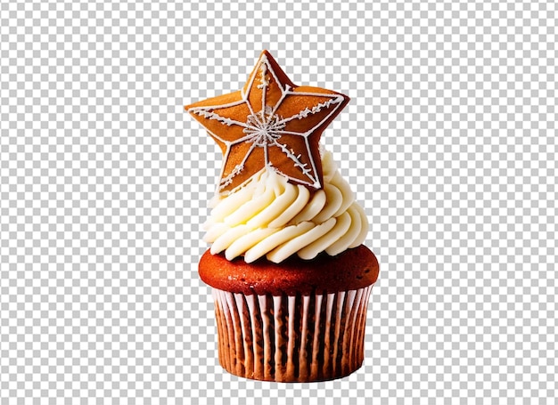 Kerst cupcake met peperkoek met kaars