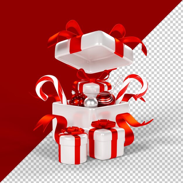 Kerst geschenkdoos geïsoleerd 3d render