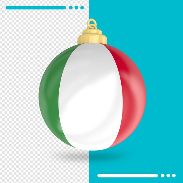 Kerst italië vlag 3d-rendering geïsoleerd