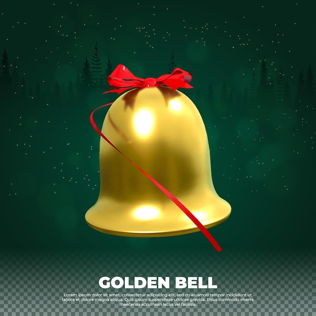 PSD kerst jingle bell 3d-rendering