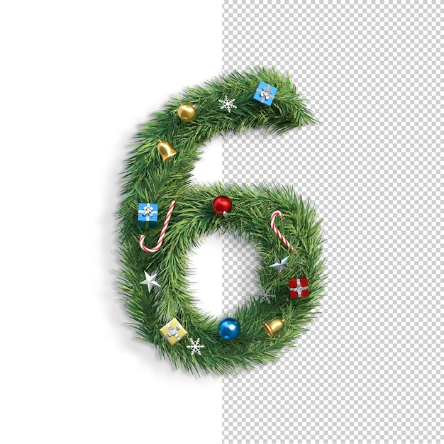 Kerst lettertype, nummer 6