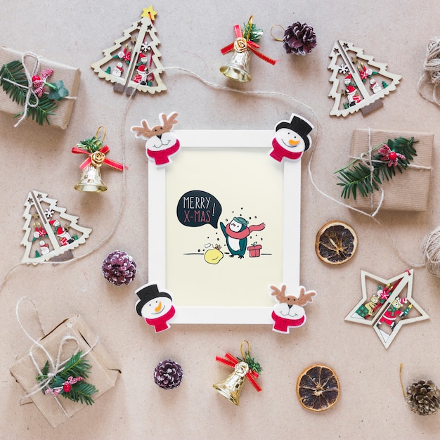 PSD kerst mockup met frame