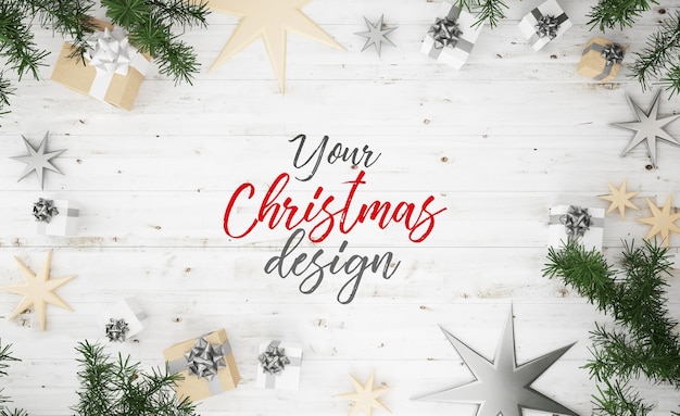 PSD kerst ontwerp mockup