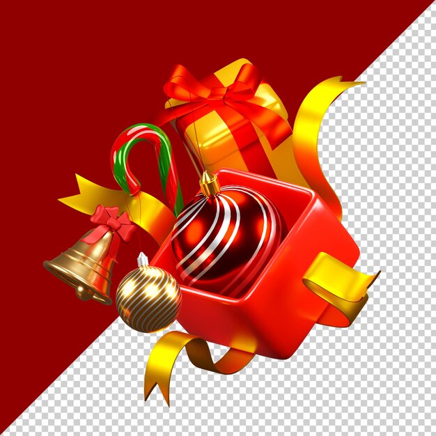 Kerst ornamenten geïsoleerd 3d render