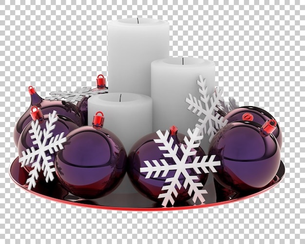 Kerst tafeldecoratie op transparante achtergrond. 3d-rendering - illustratie