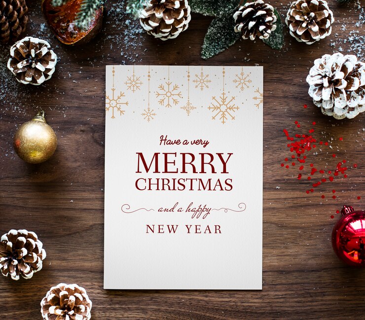 PSD kerst vakantie groet ontwerp mockup