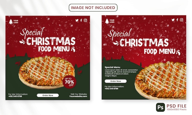 Kerst voedsel menu social media sjabloon