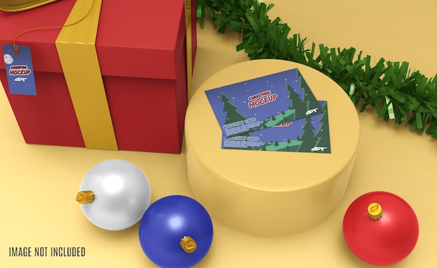 Kerst wenskaart mockup 3d-rendering