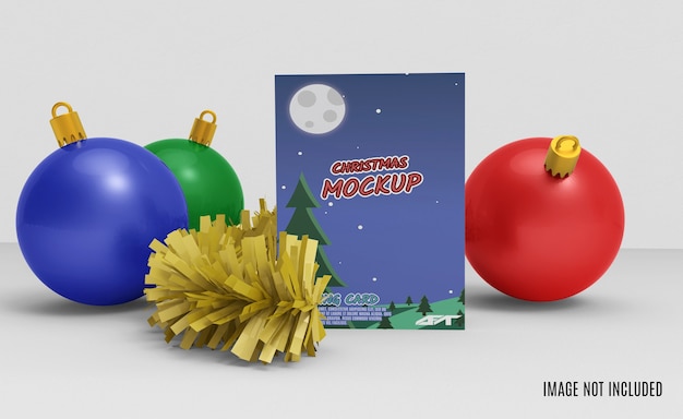 Kerst wenskaart mockup 3d-rendering