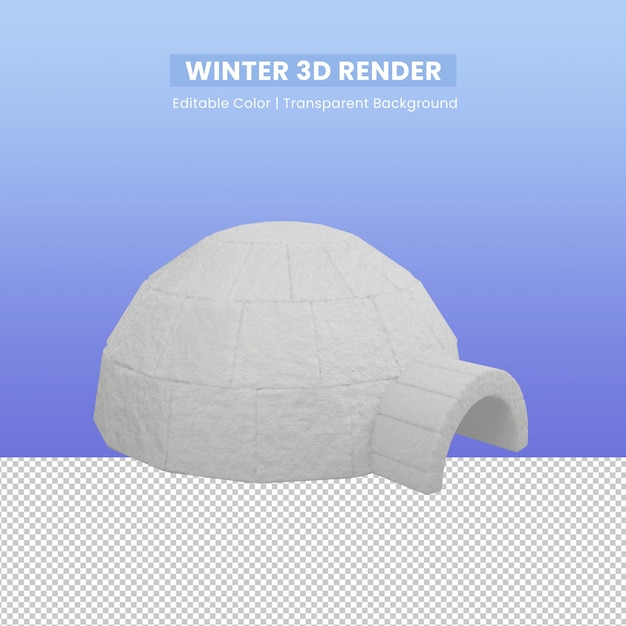 Kerst winter 3d weergegeven van iglo