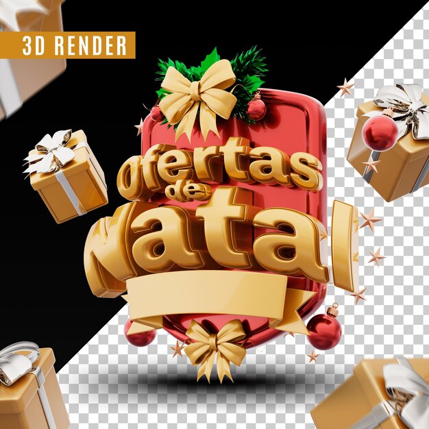 Kerstaanbiedingen 3d render premium