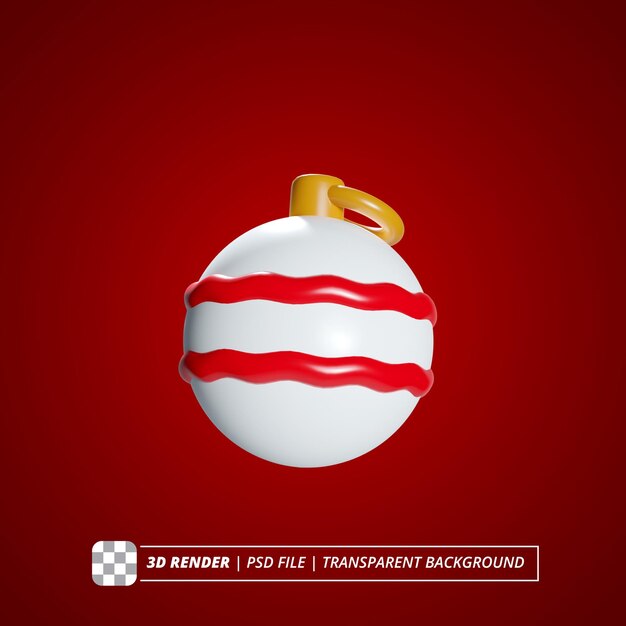 PSD kerstbal 3d rendering geïsoleerde beelden