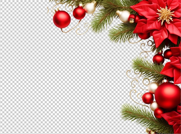 PSD kerstbal en gif en dennenboom decoratie