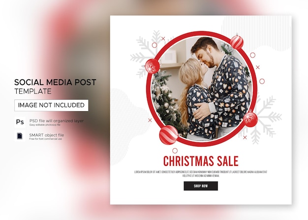 Kerstbannerverkoop Instagram-bericht Premium PSD