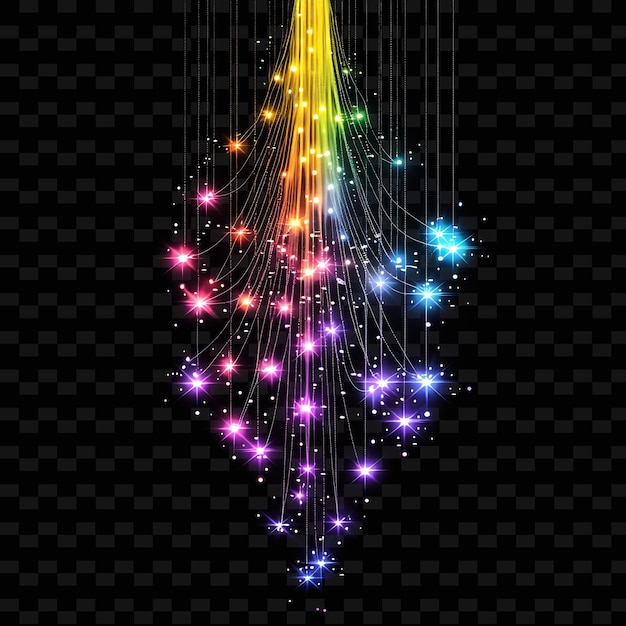 PSD kerstboom gemaakt van vuurwerk op een zwarte achtergrond