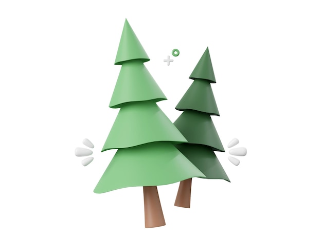 Kerstboom Kerst thema-elementen 3d illustratie