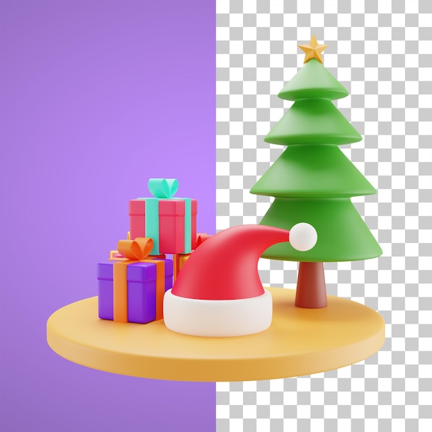 Kerstboom met geschenken 3d illustratie