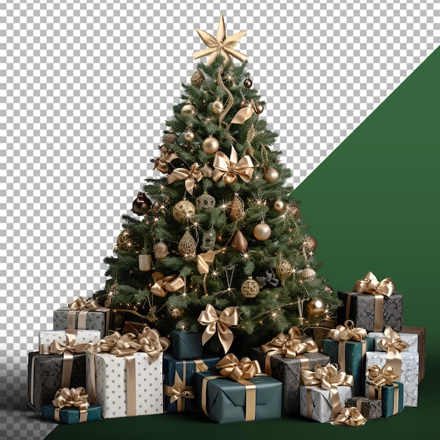 Kerstboom met geschenken eronder