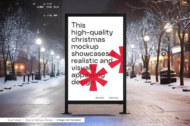 PSD kerstbord buitenbillboard reclame mockup