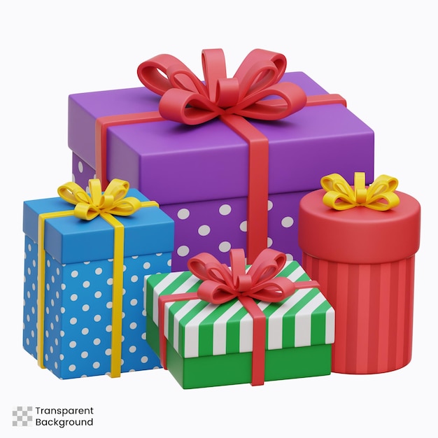 Kerstcadeau 3D Pictogram Illustraties