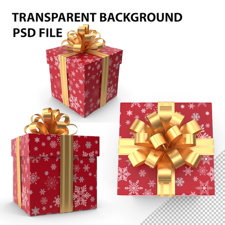 PSD kerstcadeau doos png