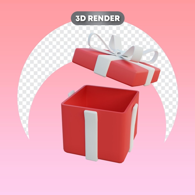 Kerstcadeau rood 3d-object