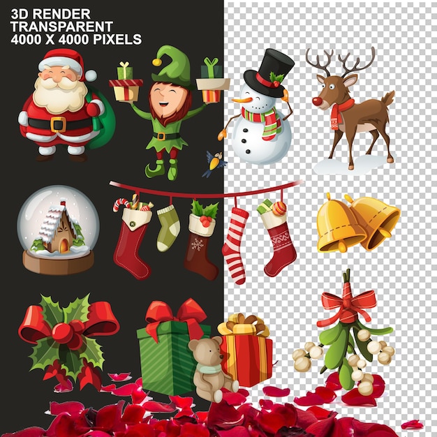 Kerstdag Kerstman op de slee met rendieren en veel kinderen dragen elf kostuum