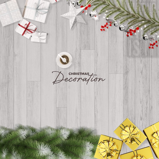 PSD kerstdecoratie ornament in 3d-rendering