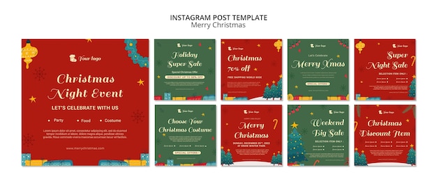 PSD kerstfeest instagram posts collectie