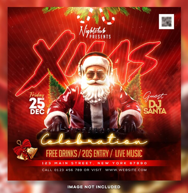 PSD kerstfeest social media post flyer psd