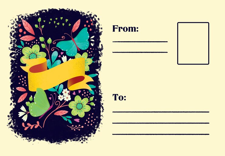 PSD kerstfeesten partij gelukkige dag postkaart template