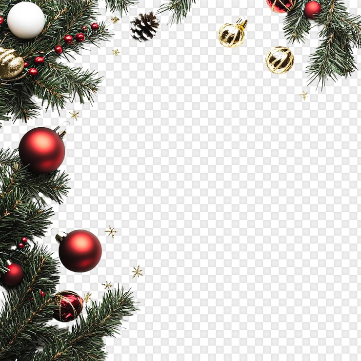 PSD kerstfestive frame geïsoleerd op een doorzichtige achtergrond