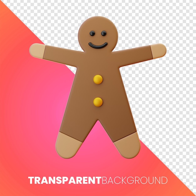 kerstkoekje pictogram 3D-rendering op geïsoleerde achtergrond